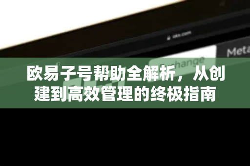 欧易子号帮助全解析，从创建到高效管理的终极指南-第1张图片-欧易官方授权入口 | OKX注册 - 欧易优选安全下载平台
